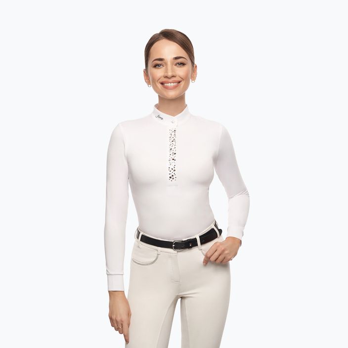 Koszula konkursowa longsleeve damska FERA Equestrian Nebula biało-złota 1.1.l