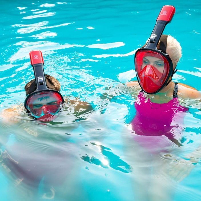 Maska pełnotwarzowa do snorkelingu AQUASTIC SMA-01SC czerwona 10