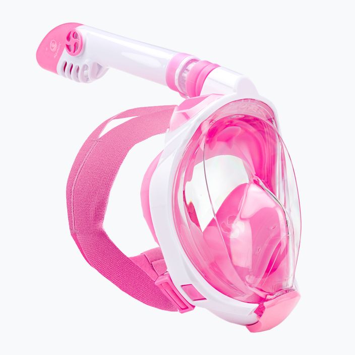Maska pełnotwarzowa do snorkelingu dziecięca AQUASTIC SMK-01R różowa