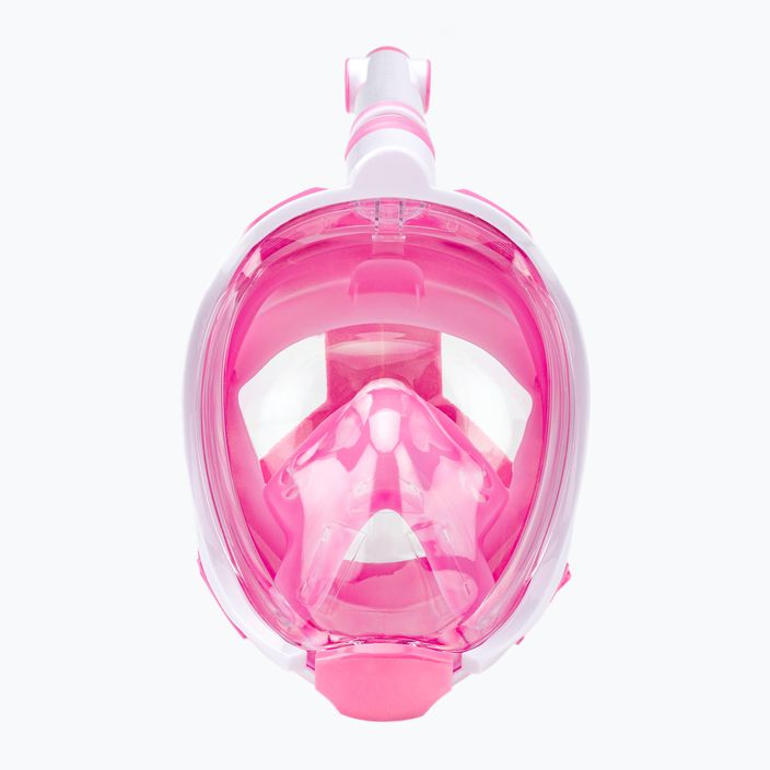 Maska pełnotwarzowa do snorkelingu dziecięca AQUASTIC SMK-01R różowa 2