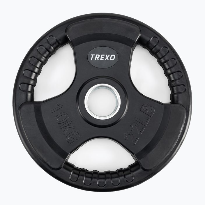 Obciążenie żeliwne ogumowane TREXO RW10 10 kg czarne 2