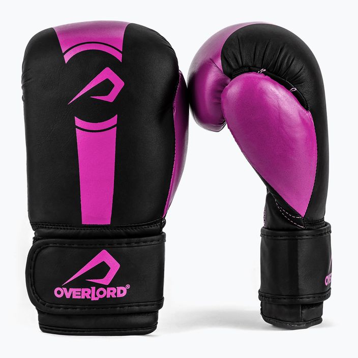 Rękawice bokserskie Overlord Boxer czarne/różowe 7