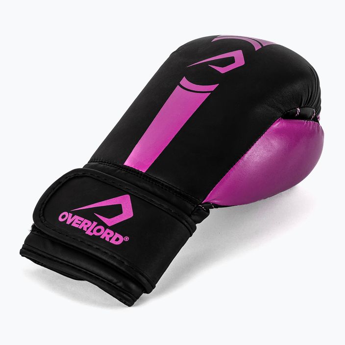 Rękawice bokserskie Overlord Boxer czarne/różowe 8