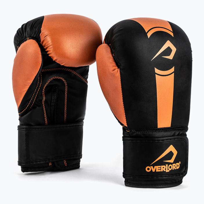 Rękawice bokserskie Overlord Boxer czarne/pomarańczowe 6