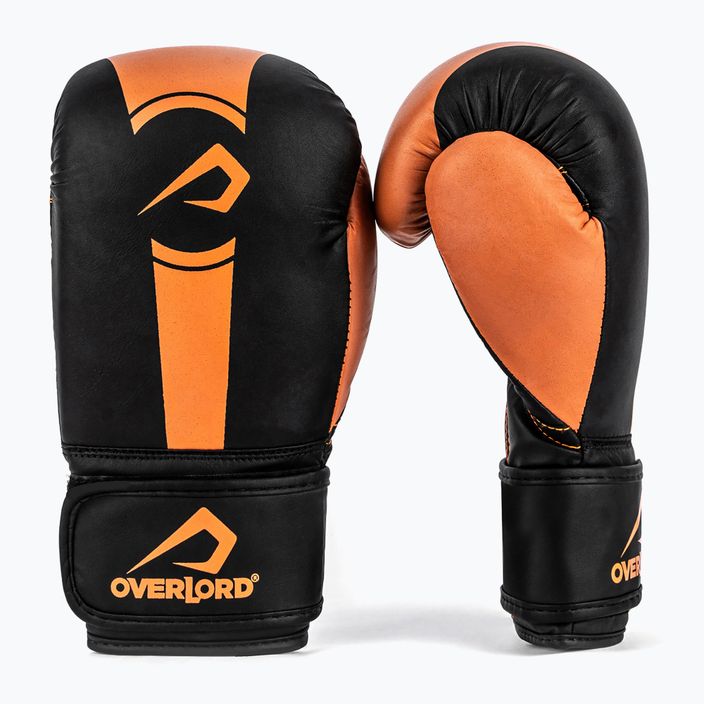 Rękawice bokserskie Overlord Boxer czarne/pomarańczowe 7