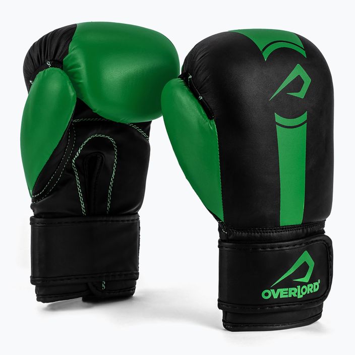 Rękawice bokserskie Overlord Boxer czarne/zielone 6