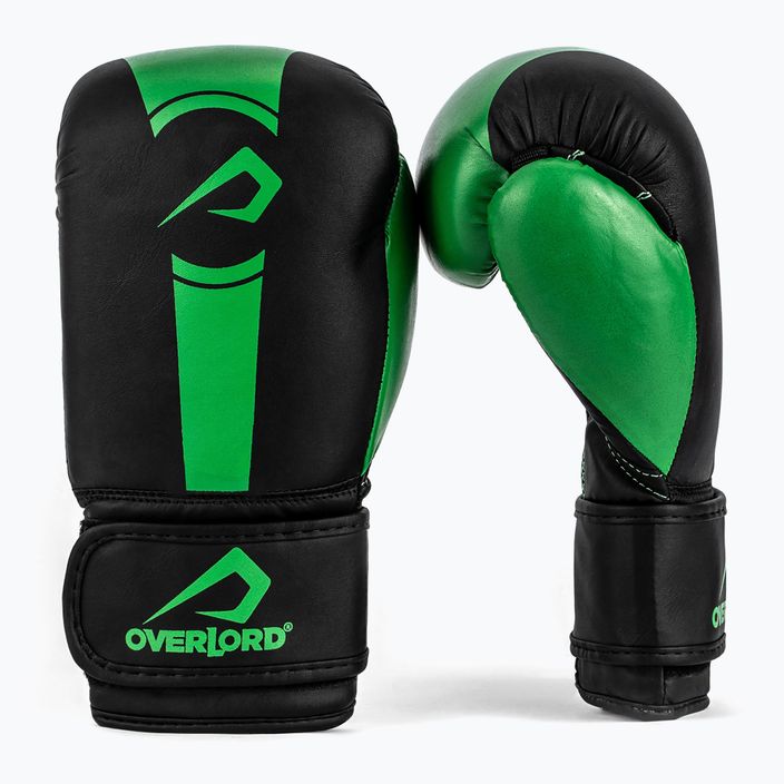 Rękawice bokserskie Overlord Boxer czarne/zielone 7