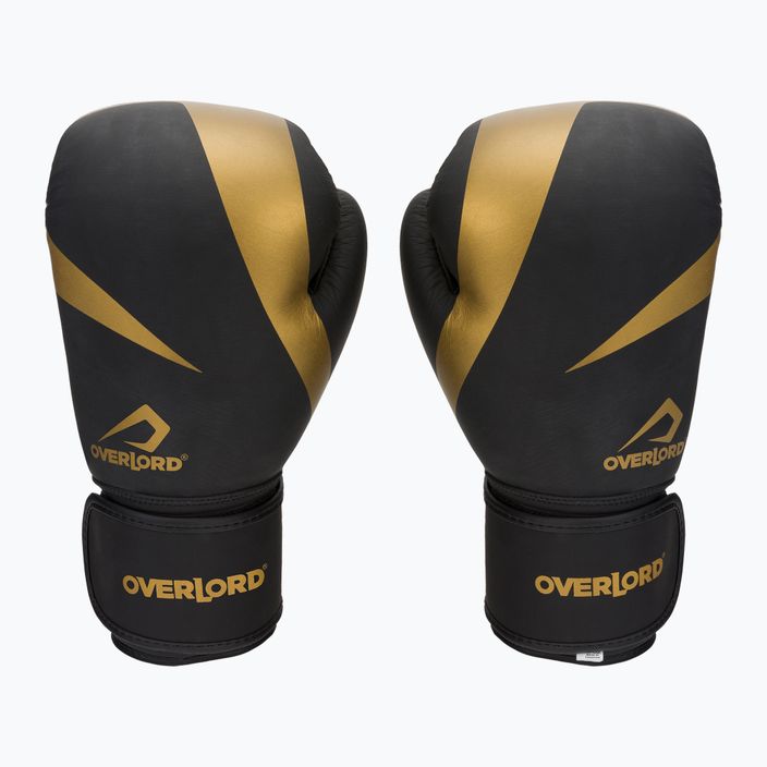 Rękawice bokserskie Overlord Riven Gold czarne