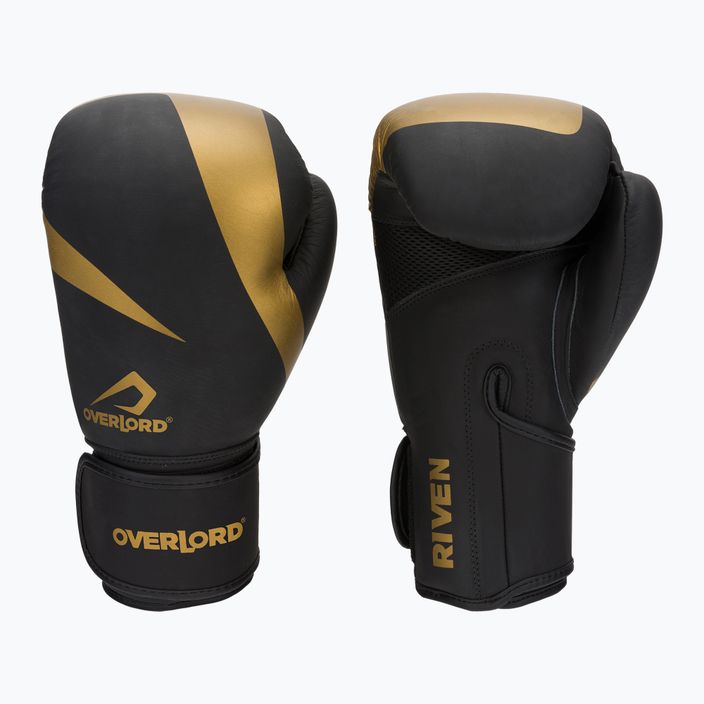 Rękawice bokserskie Overlord Riven Gold czarne 3