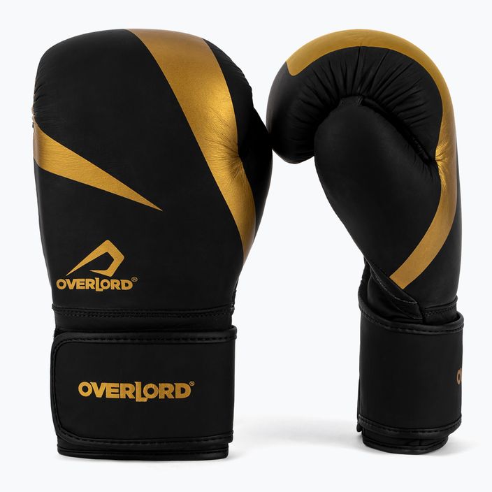 Rękawice bokserskie Overlord Riven Gold czarne 8
