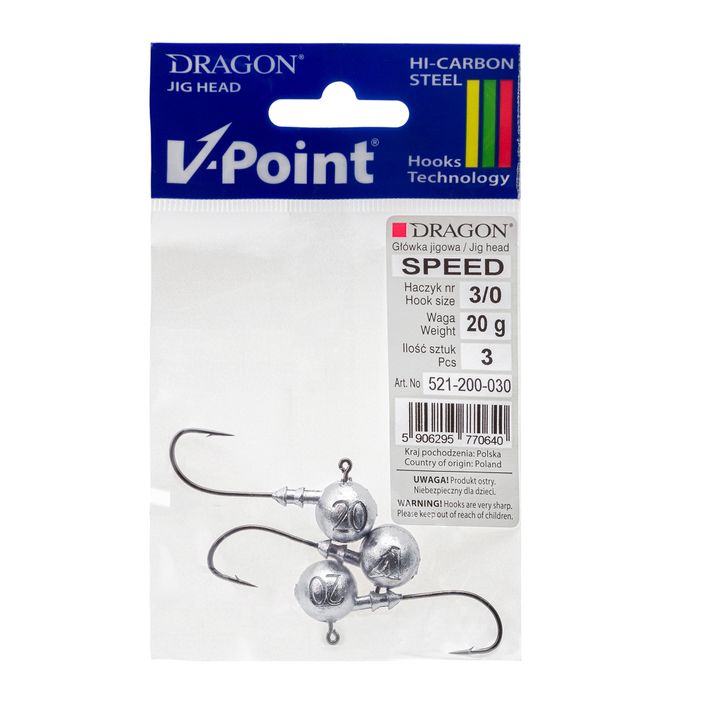 Główka Jigowa DRAGON V-Point Speed 20g 3 szt. czarna PDF-521-200-030 2