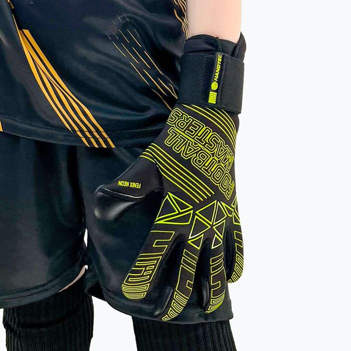 Rękawice bramkarskie dziecięce Football Masters Fenix green fluo 4