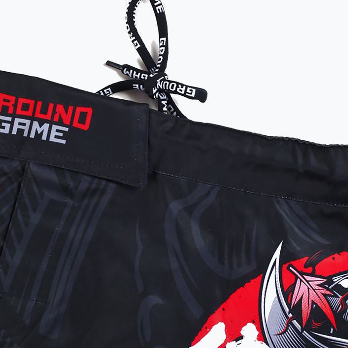 Spodenki treningowe męskie Ground Game MMA Samurai 2.0 czarno/czerwone 5