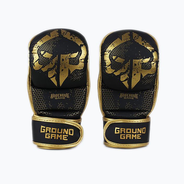 Rękawice sparingowe Ground Game MMA Cage Gold czarne/złote 2