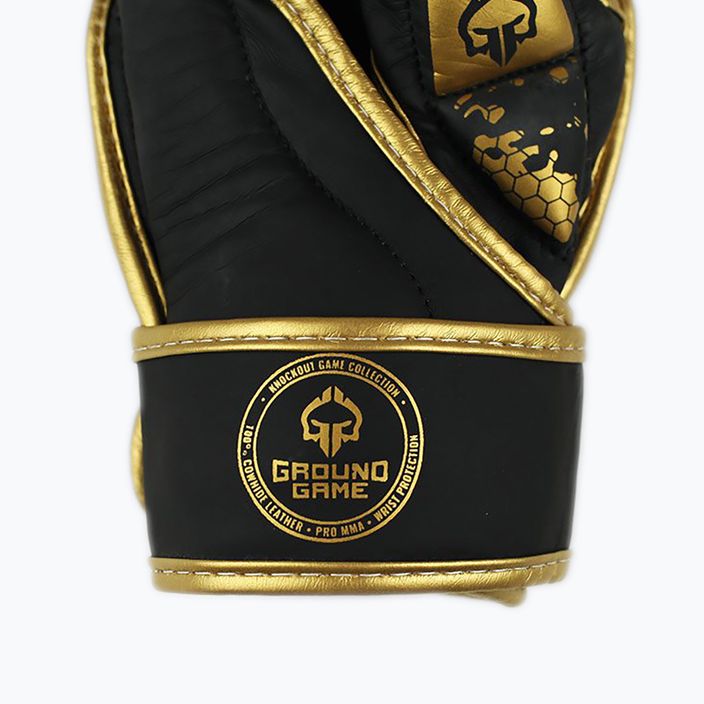 Rękawice sparingowe Ground Game MMA Cage Gold czarne/złote 5