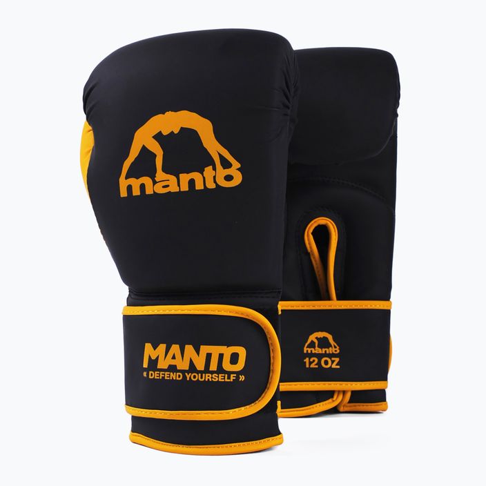 Rękawice bokserskie MANTO Essential czarny/pomarańczowy