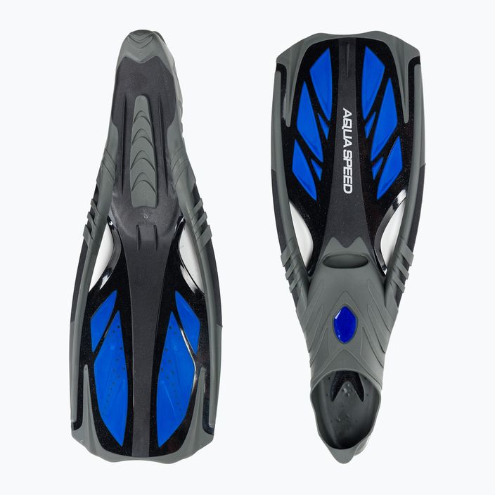 Płetwy do snorkelingu AQUA-SPEED Inox czarne/niebieskie 2