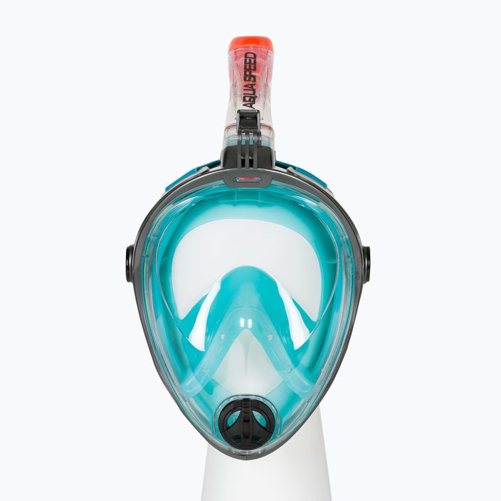 Maska pełnotwarzowa do snorkelingu AQUA-SPEED Spectra 2.0 szara/turkusowa 2