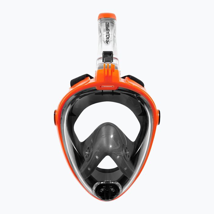 Maska pełnotwarzowa do snorkelingu AQUA-SPEED Spectra 2.0 czarna/pomarańczowa 2