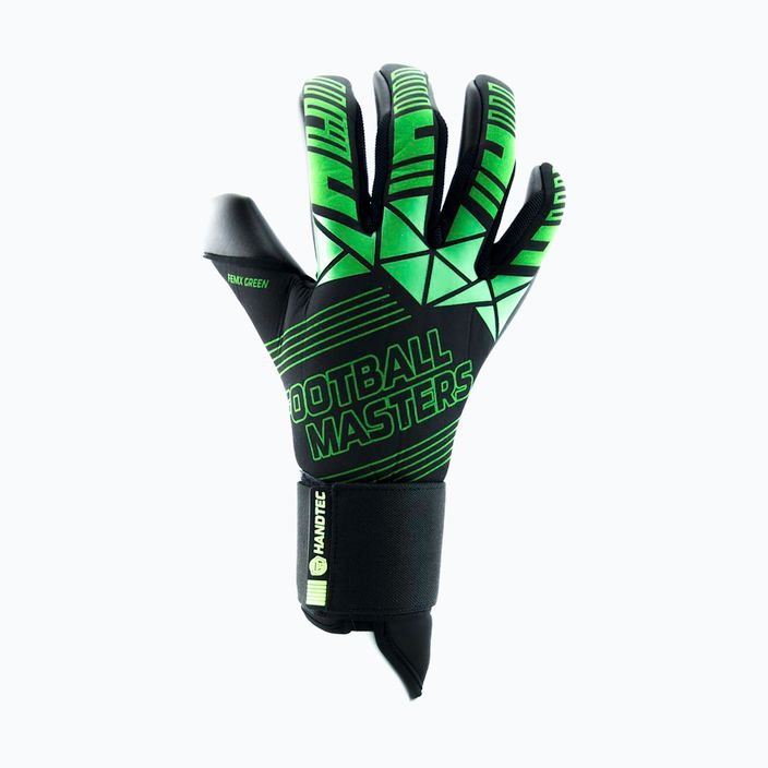Rękawice bramkarskie dziecięce Football Masters Fenix czarne/zielone 5