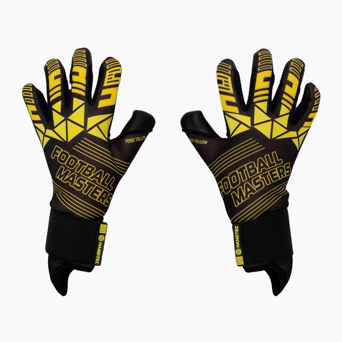 Rękawice bramkarskie Football Masters Fenix czarne/żółte