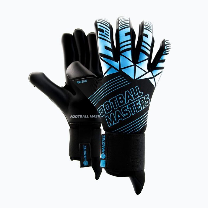 Rękawice bramkarskie Football Masters Fenix czarne/niebieskie 4