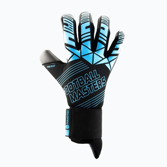 Rękawice bramkarskie Football Masters Fenix czarne/niebieskie 5