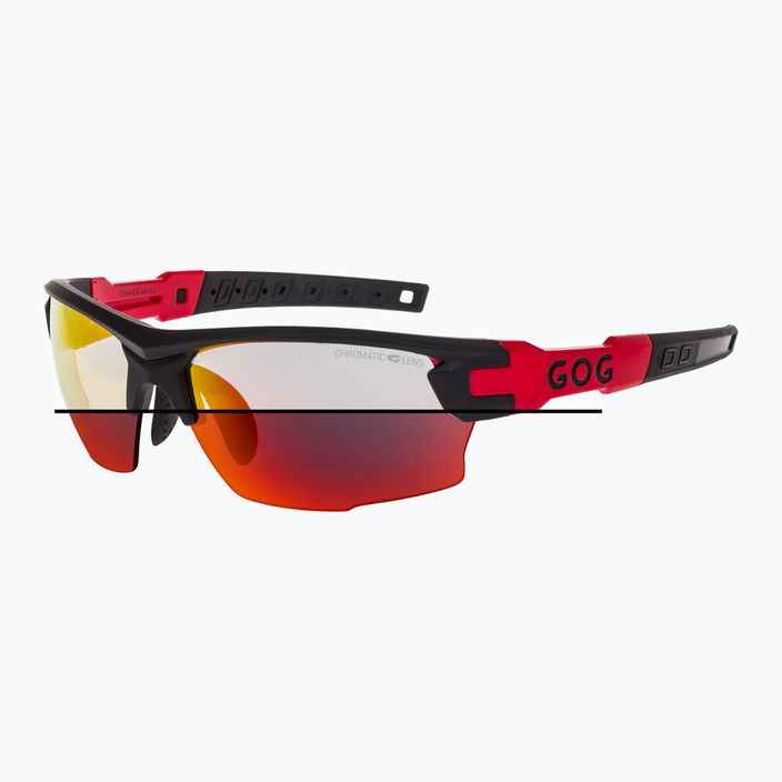 Okulary przeciwsłoneczne GOG Steno C matt black/red/polychromatic red 8