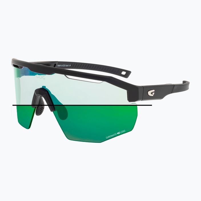 Okulary przeciwsłoneczne GOG Argo C matt black/polychromatic green 8