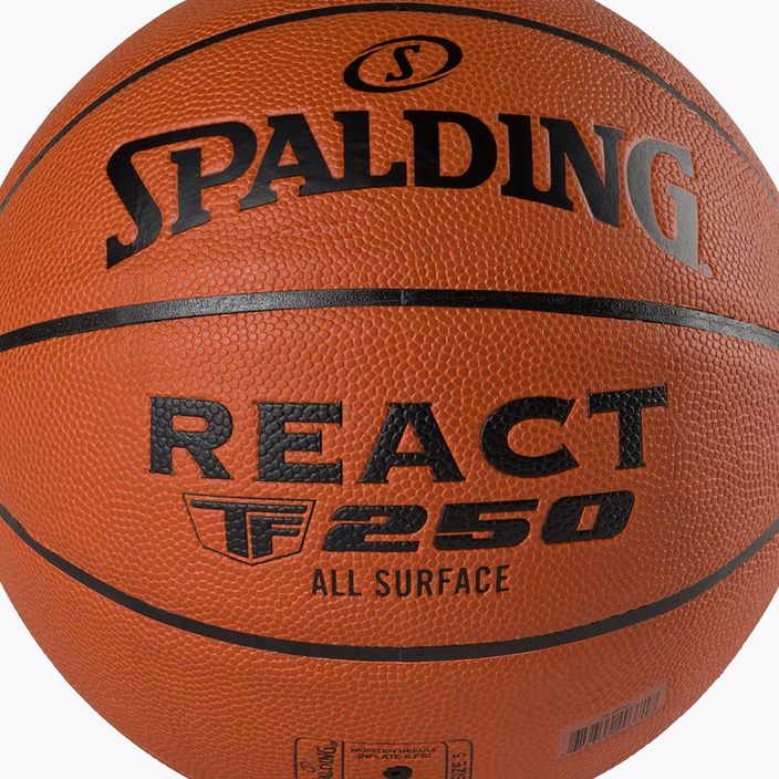 Piłka do koszykówki Spalding TF-250 React pomarańczowa 76802Z 3