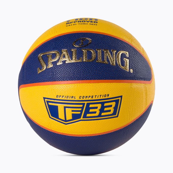 Piłka do koszykówki Spalding TF-33 Gold żółta/niebieska rozmiar 6