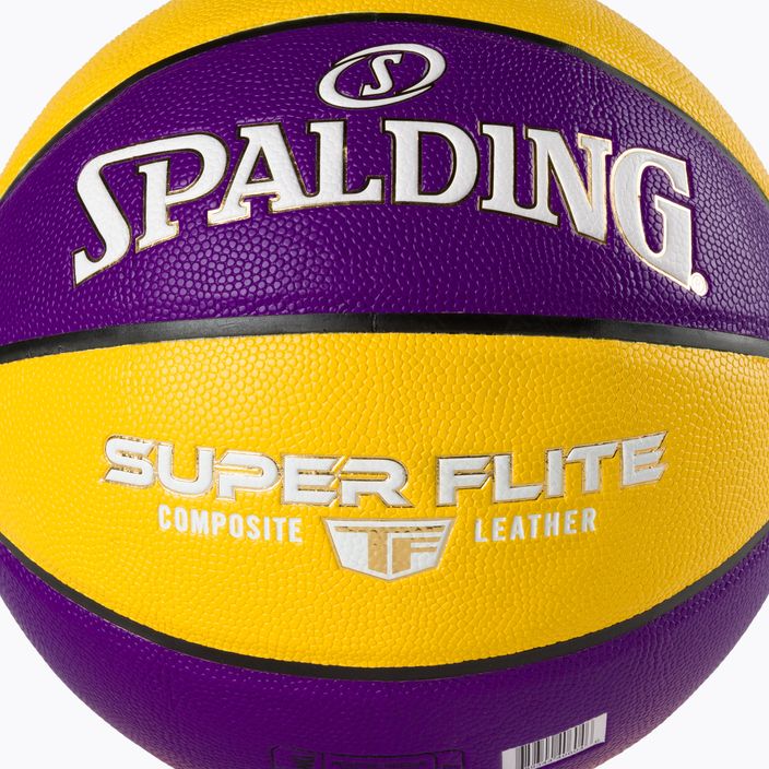 Piłka do koszykówki Spalding Super Flite fioletowa/żółta rozmiar 7 3