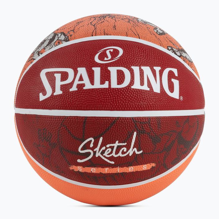 Piłka do koszykówki Spalding Sketch Dribble czerwona/biała rozmiar 7