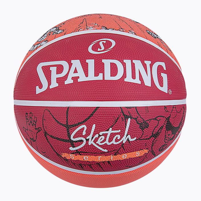 Piłka do koszykówki Spalding Sketch Dribble czerwona/biała rozmiar 7 4