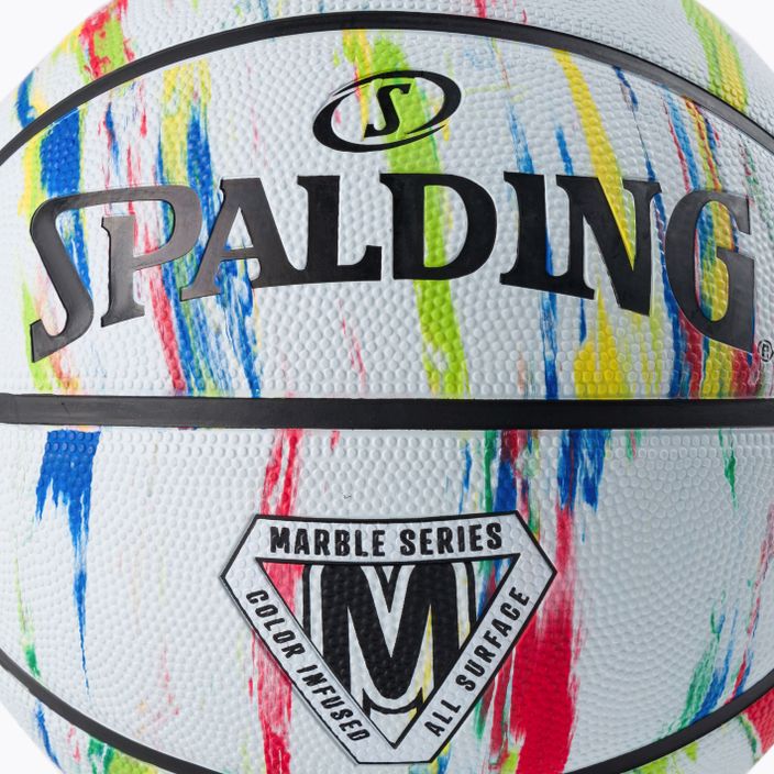 Piłka do koszykówki Spalding Marble biała/czerwona/niebieska rozmiar 7 3