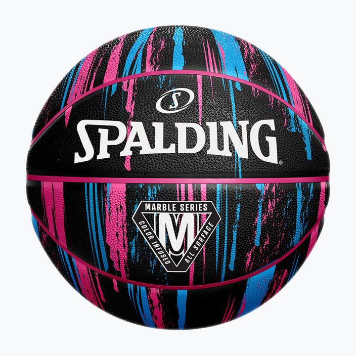Piłka do koszykówki Spalding Marble czarna/różowa/niebieska rozmiar 7 4