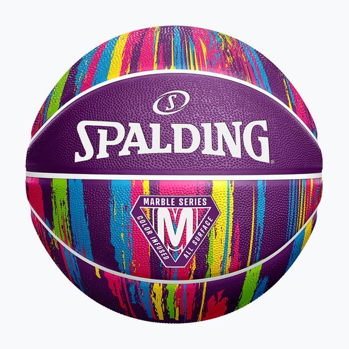 Piłka do koszykówki Spalding Marble fioletowa rozmiar 7 4