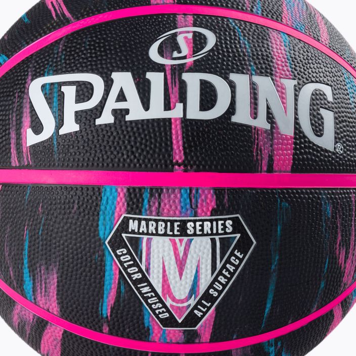 Piłka do koszykówki Spalding Marble czarna/różowa/niebieska rozmiar 6 3