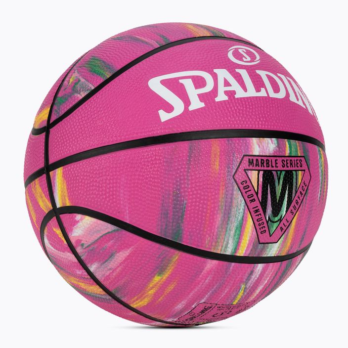 Piłka do koszykówki Spalding Marble różowa rozmiar 6 2