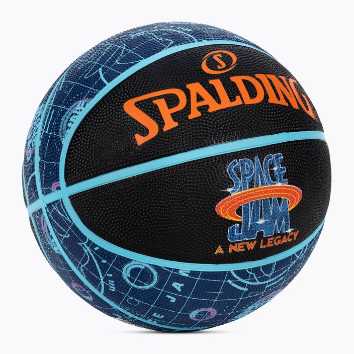 Piłka do koszykówki Spalding Space Jam niebieska/czarna rozmiar 5 2