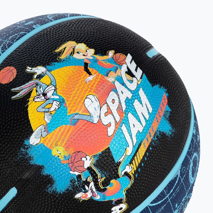 Piłka do koszykówki Spalding Space Jam niebieska/czarna rozmiar 5 3