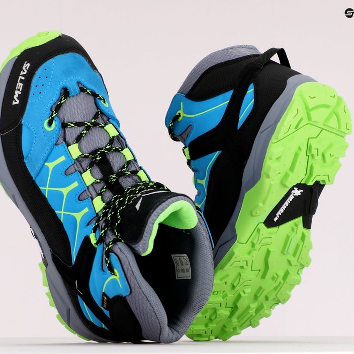 Buty trekkingowe dziecięce Salewa Alp Trainer Mid GTX blue danube/fluo green 10