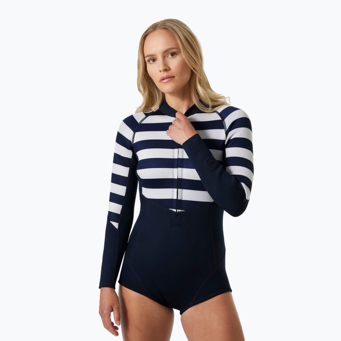 Pianka do pływania damska Helly Hansen Waterwear Long Sleeve Spring Wetsuit navy stripe 3