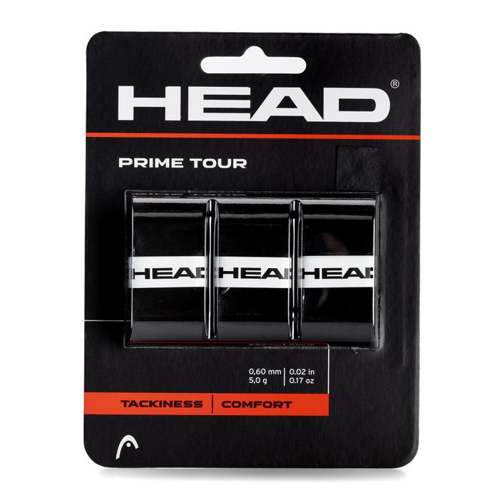 Owijki do rakiet tenisowych HEAD Prime Tour 3 szt. black 2
