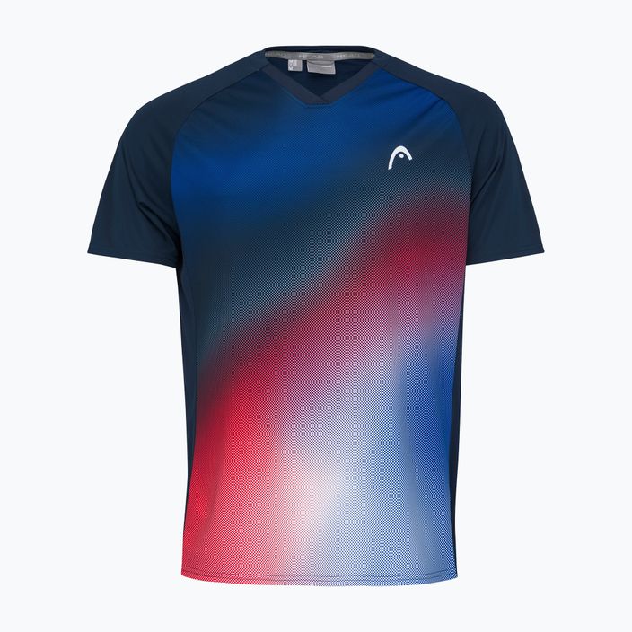 Koszulka tenisowa męska HEAD Topspin dark blue/print vision 2