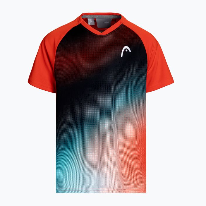 Koszulka tenisowa dziecięca HEAD Topspin tangerine/print vision