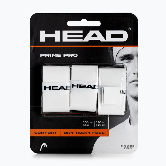 Owijki do rakiet tenisowych HEAD Prime Pro 3 szt. white 2