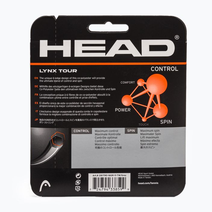 Naciąg tenisowy HEAD Lynx Tour 12 m grey 2