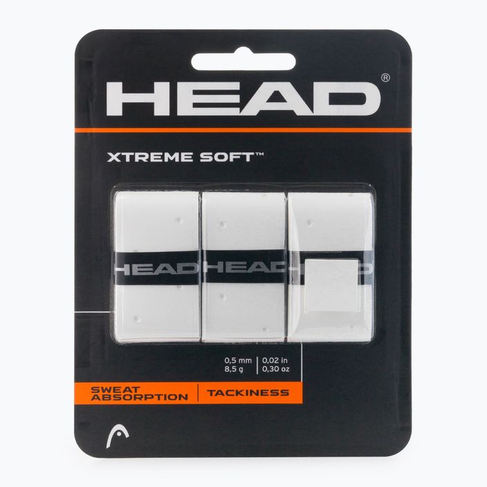 Owijki do rakiet tenisowych HEAD Xtremesoft Grip Overwrap 3 szt. white