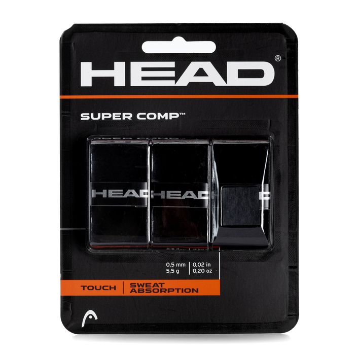 Owijki do rakiet tenisowych HEAD Super Comp 3 szt. black 2